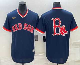 Men%27s Boston Red Sox Big Logo Cooperstown Collection Cool Base Stitched Nike Jersey